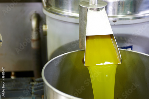 Obraz na plátně fresh oil flowing in the bin