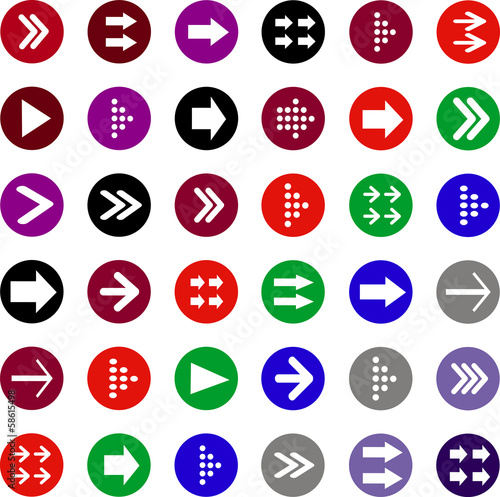 Flat arrow icons.