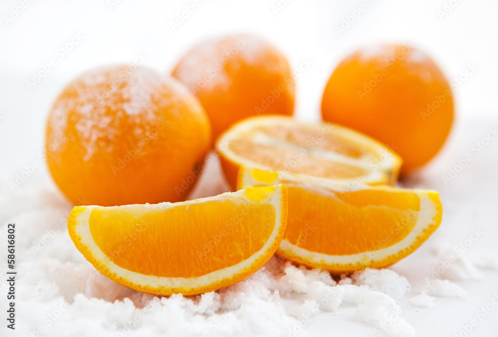 Oranges on the snow Oranges on the snow