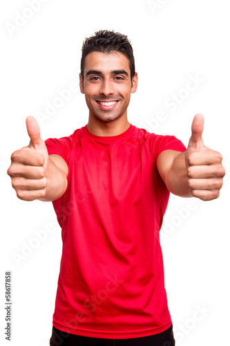 Man showing thumbs up © Trendsetter Images