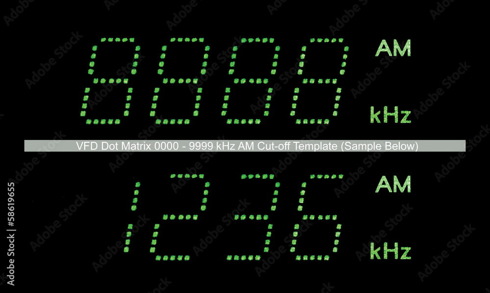 VFD Dot Matrix AM Radio Display Macro In Green