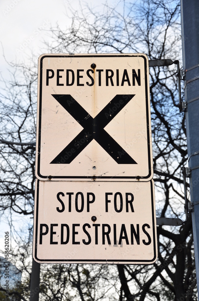 Pedestrian crossing signage