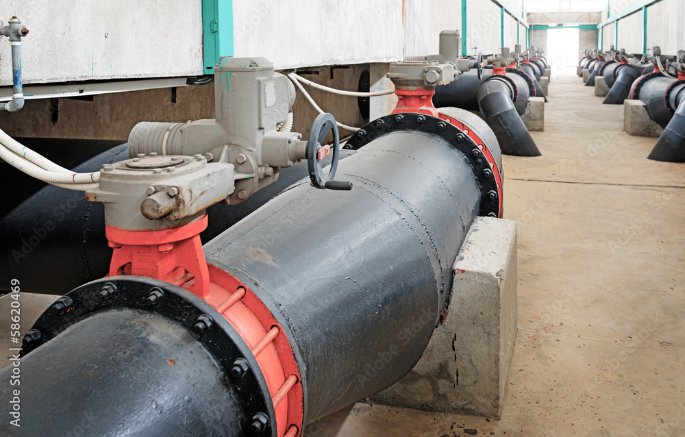 Water pipe in a sewage treatment plant