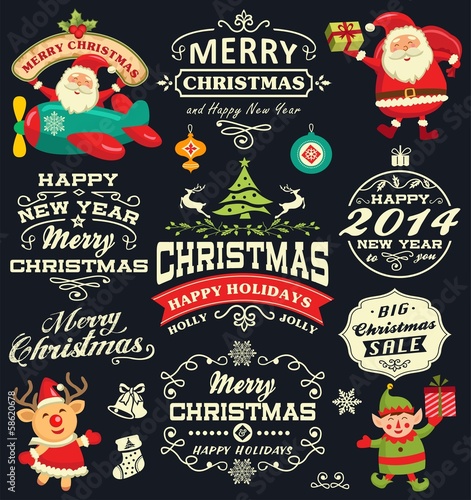Christmas and New Year elements vector collection photo