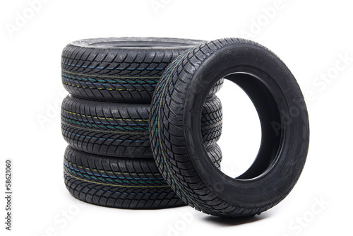 Tires isolated on white