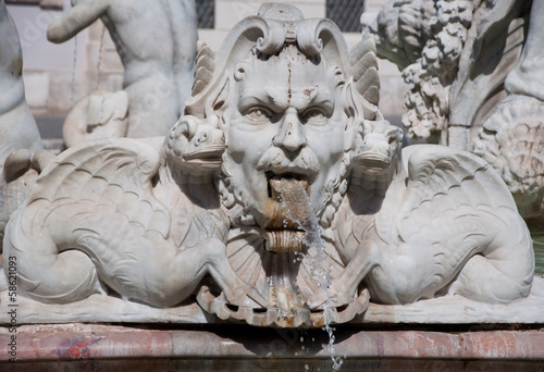 Fontana del Moro on the Piazza Navona. Rome, Italy. © lornet