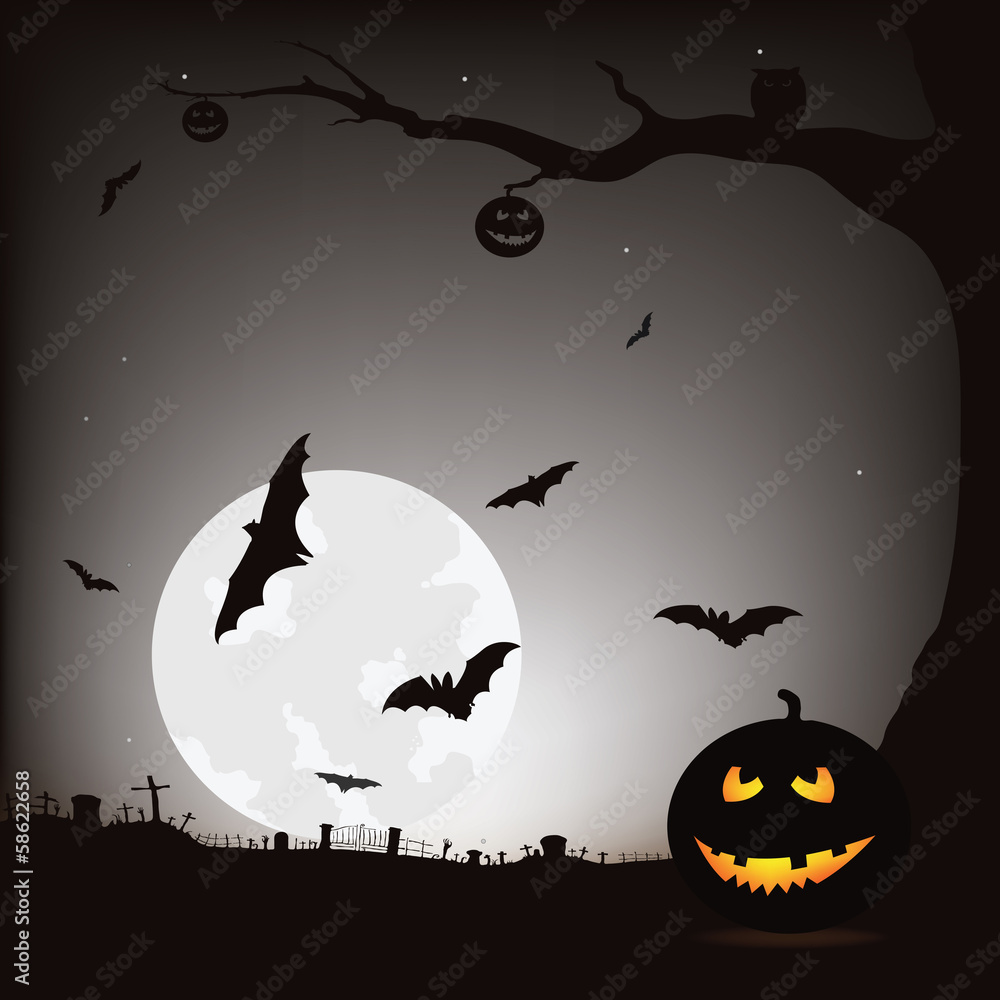 Happy Halloween vector illustration.