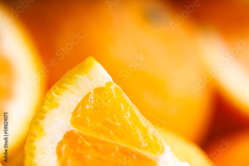 Sliced orange. Soft focus
