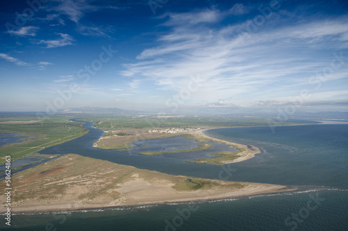 Desembocadura rio Ebro, vista aerea photo