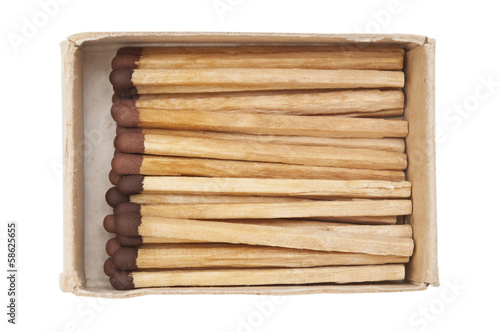 Foto Box of matches on white background