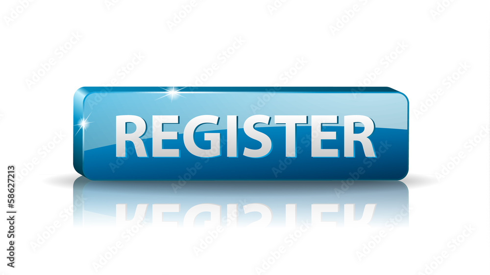 vector 3D blue web button register vector 3D blue web button register
