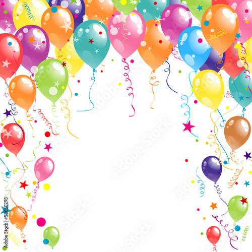 Color beautiful party balloons  vector