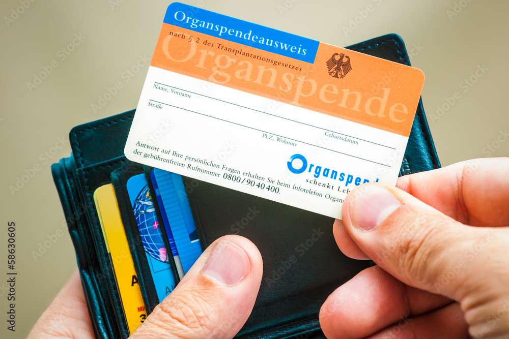 Organspendeausweis Stock-Foto | Adobe Stock