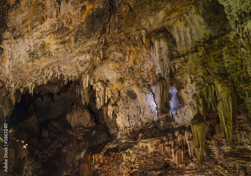 Wonder Cave Interior with Stalactites and Stalagmites