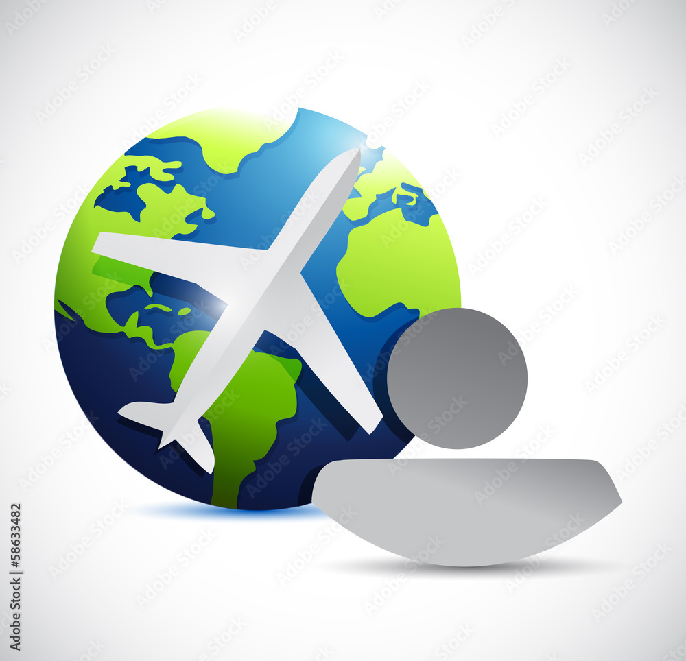globe, airplane and people illustration design globe, airplane and people illustration design