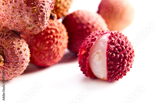 fresh ripe lychees