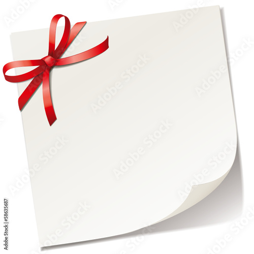 Papier mit roter Schleife