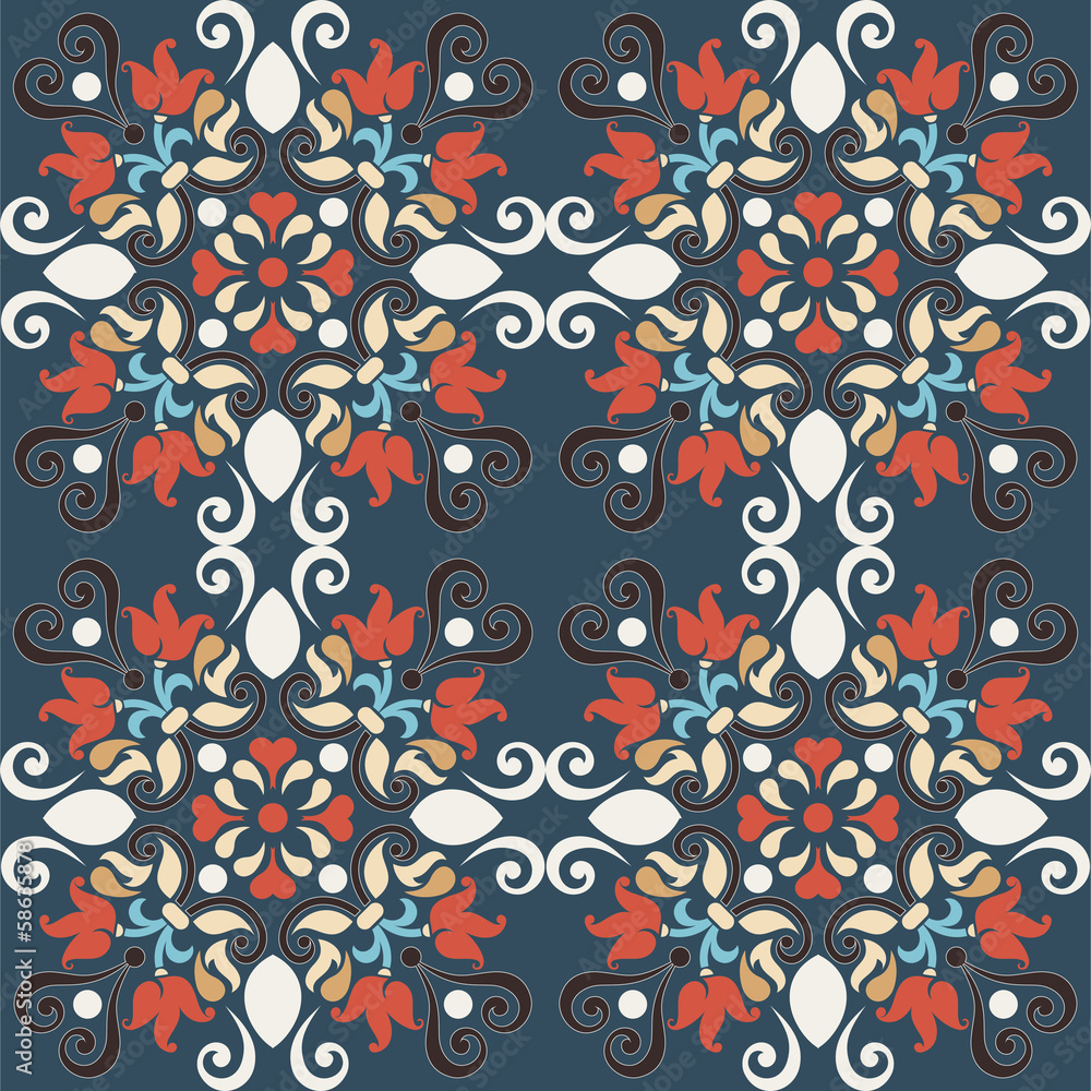 seamless colorful damask pattern seamless colorful damask pattern