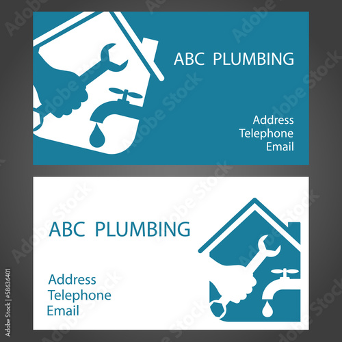 design business cards for plumbing and working