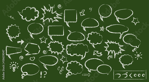 Speech bubbles on chalkboard