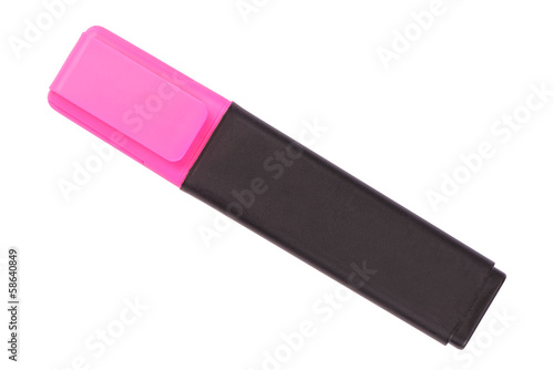 Pink marker isolated on white background