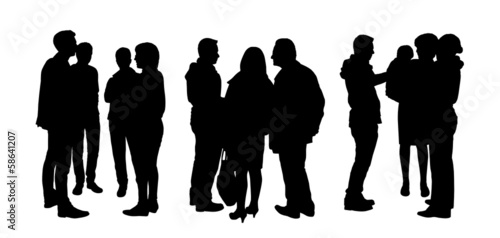people talking to each other silhouettes set 1