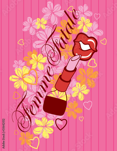 Ilustracion vectorial lapiz labial
