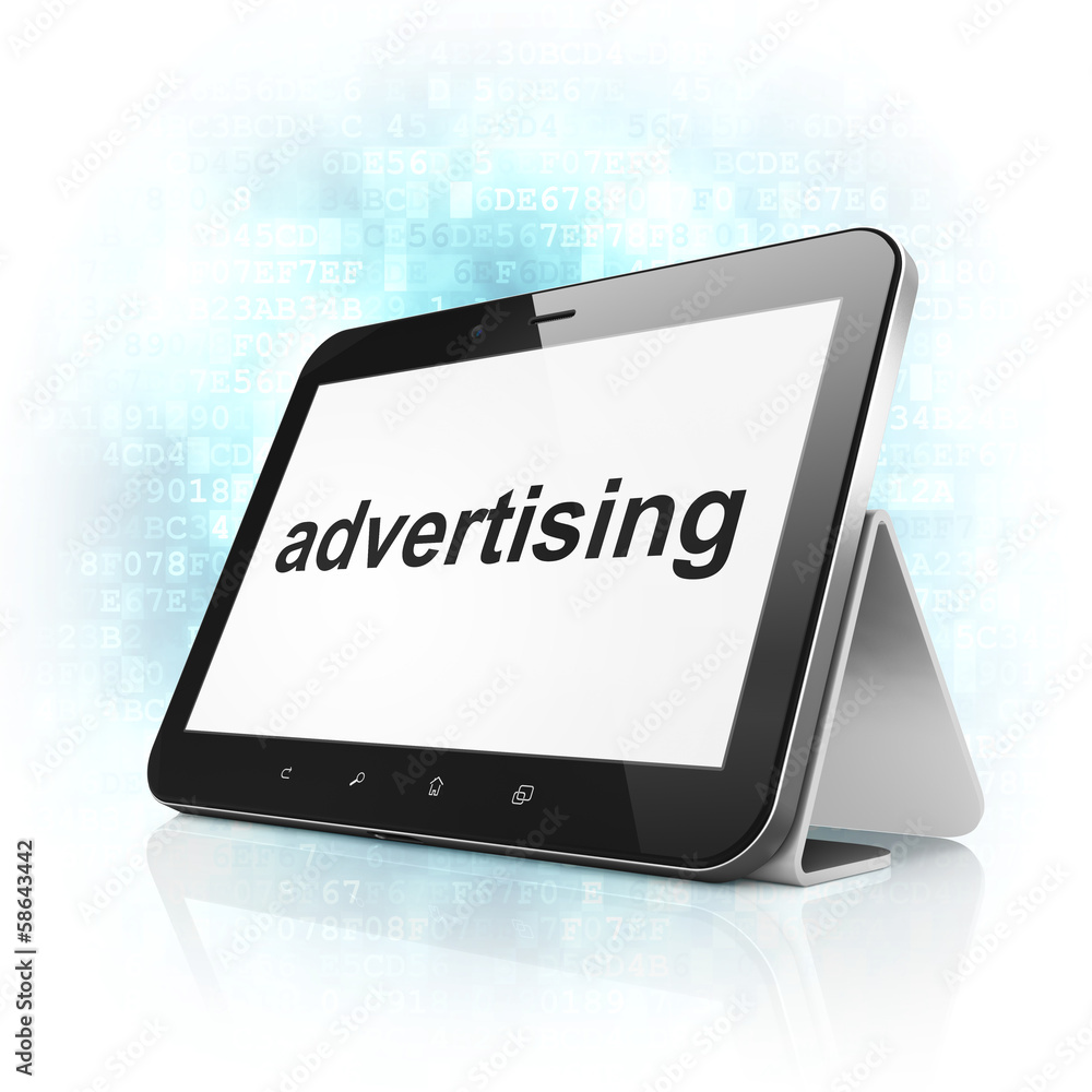 Marketing concept: Advertising on tablet pc computer Marketing concept: Advertising on tablet pc computer