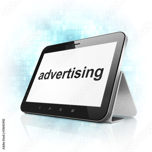 Marketing concept: Advertising on tablet pc computer