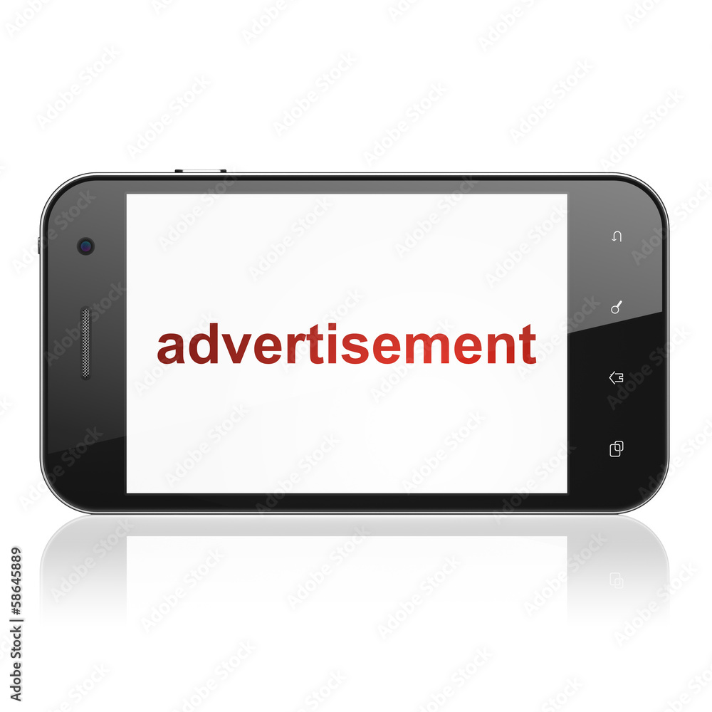 Marketing concept: Advertisement on smartphone Marketing concept: Advertisement on smartphone
