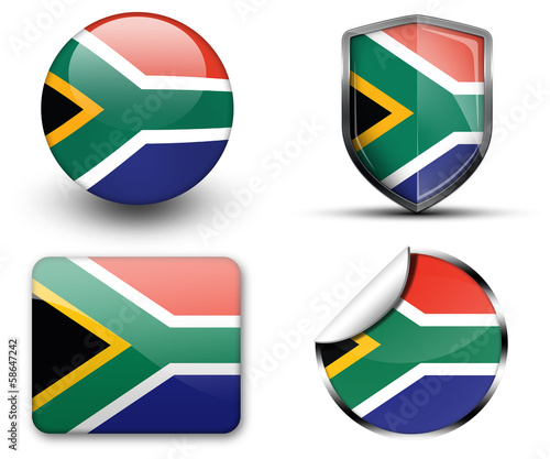 Free Download South Africa flag button sticker and badge - GFXLoad