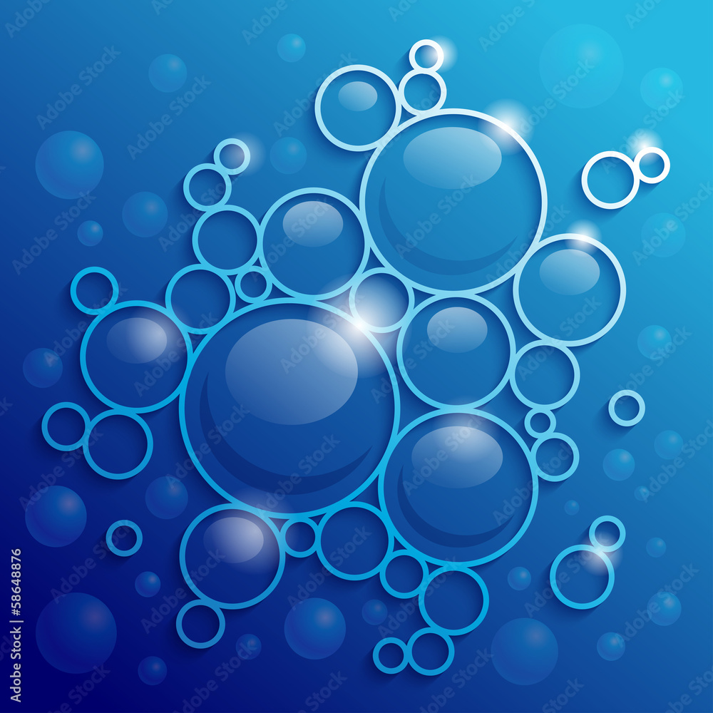 Abstract blue background with shining circles Abstract blue background with shining circles