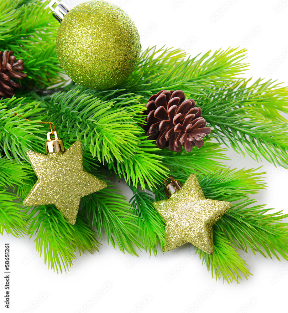 Christmas balls and decorative stars Christmas balls and decorative stars