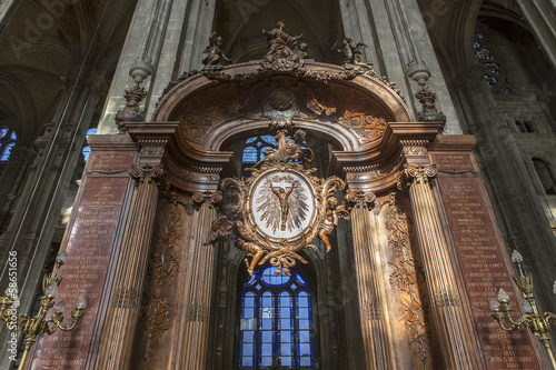 Interiors and details of Saint Eustache church  Paris  France