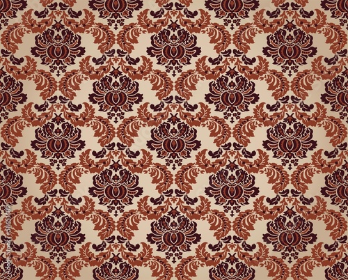 Damask Oriental Wallpaper