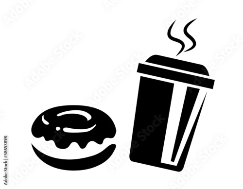 Donuts & Coffee to go Sylhouette in schwarz