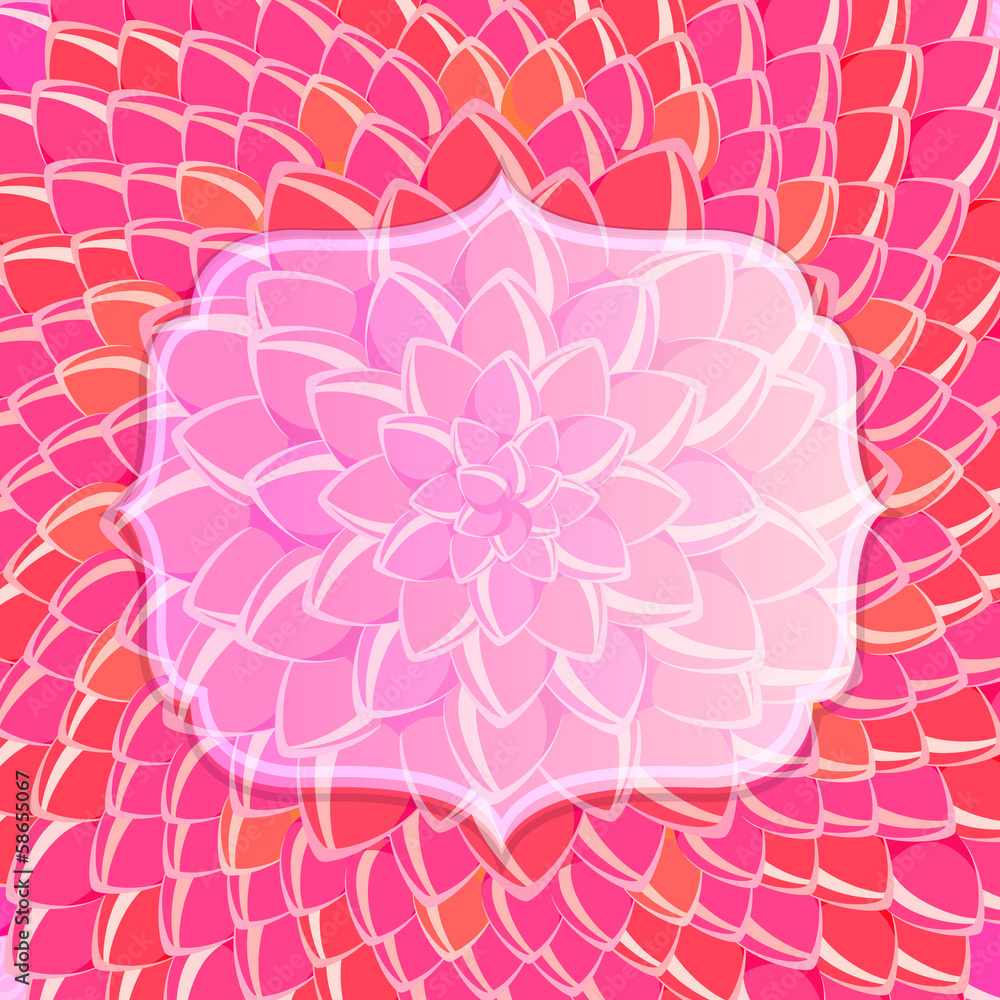 Fototapeta premium Floral Pink Greeting Card
