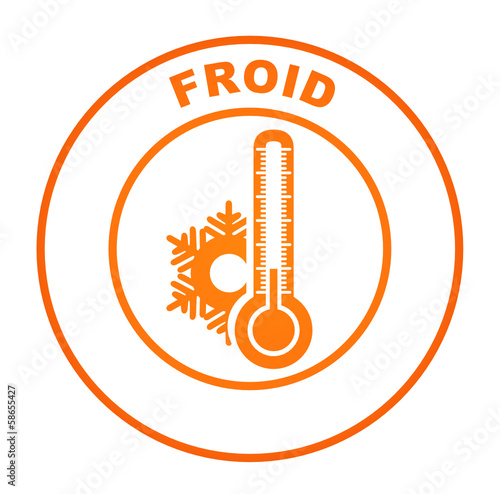 froid sur bouton web rond orange