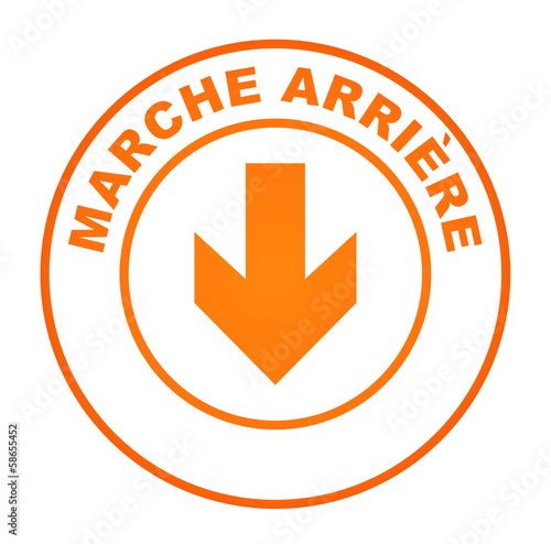 marche arrière sur bouton web rond orange