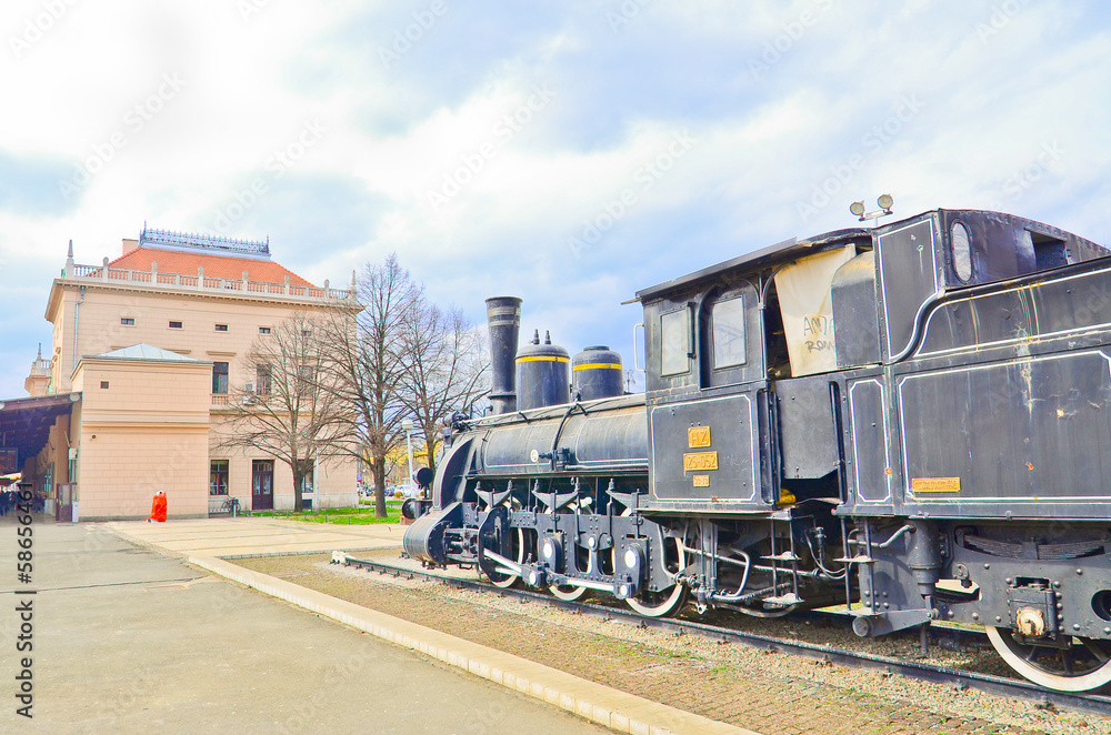 Fototapeta premium train at the station. Zagreb.