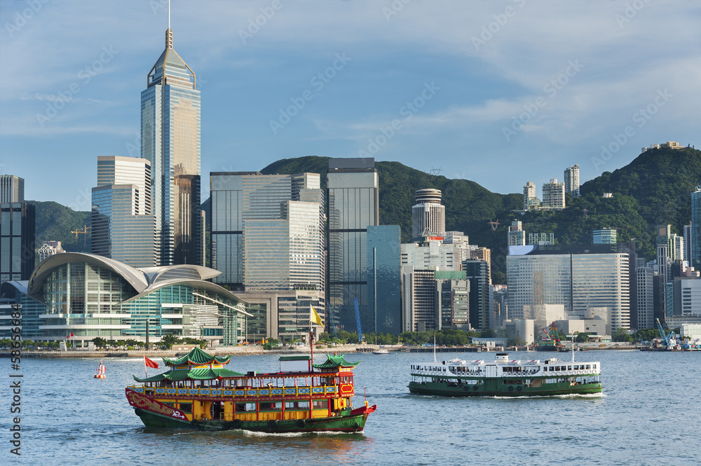 Naklejka premium Victoria Harbor of Hong Kong