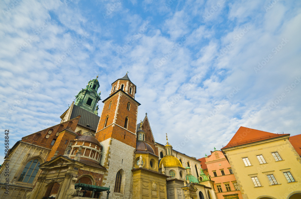 Obraz premium the Basilica of St Stanislaw and Vaclav or Wawel Cathedral on Wa