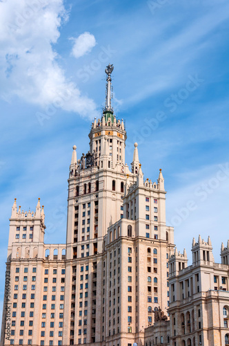 Stalin skyscraper on the waterfront in Moscow, Russia