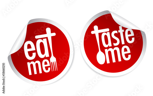 Taste me and Eat me stickers