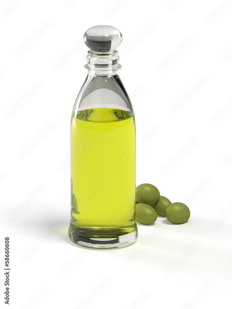 Un flacon d'huile d'olive Un flacon d'huile d'olive