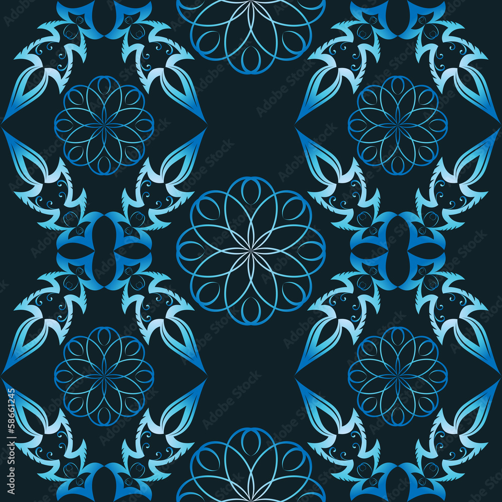Abstract winter blue seamless vector pattern. Abstract winter blue seamless vector pattern.