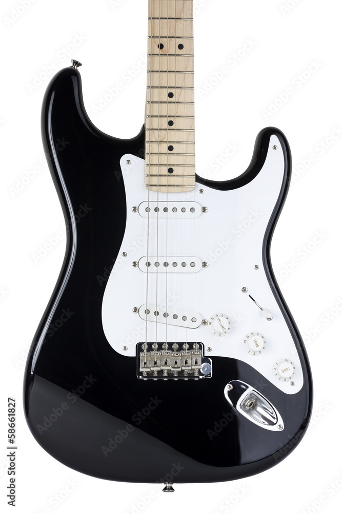 Naklejka premium Electric guitar isolated over white background