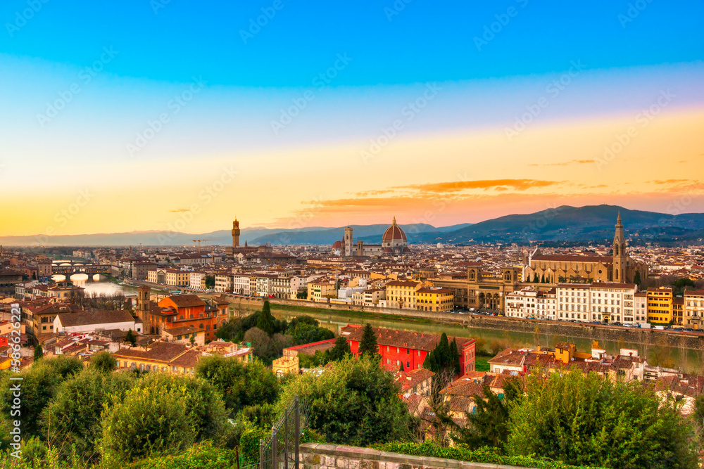 Florence at sunset.