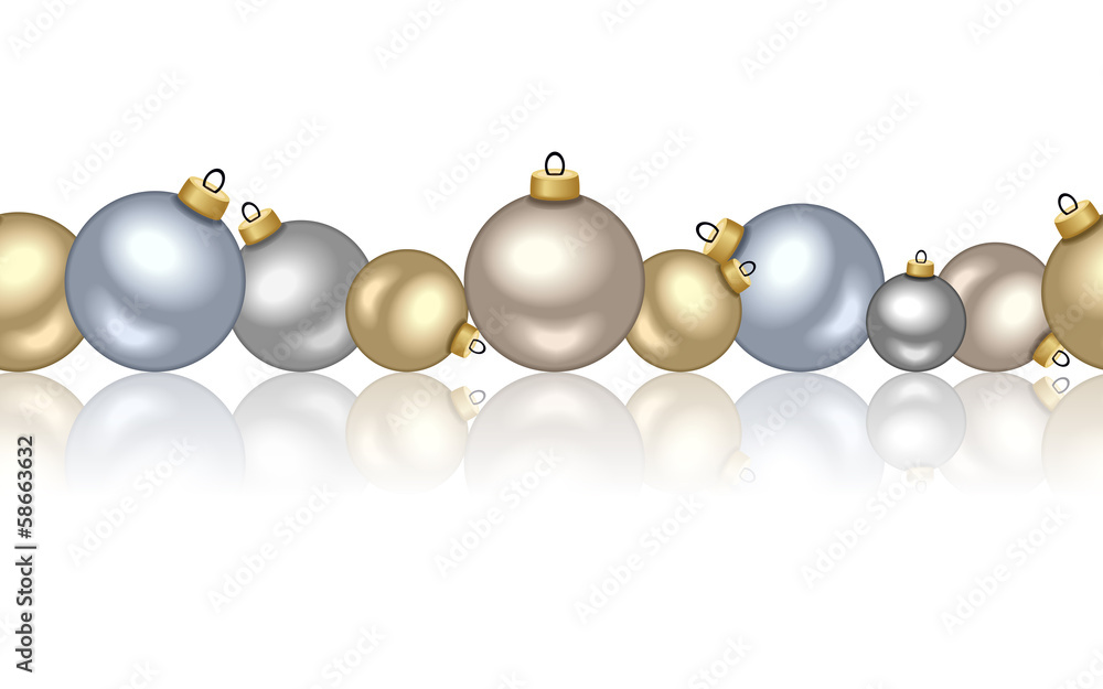 Horizontal seamless background with Christmas balls. Horizontal seamless background with Christmas balls.