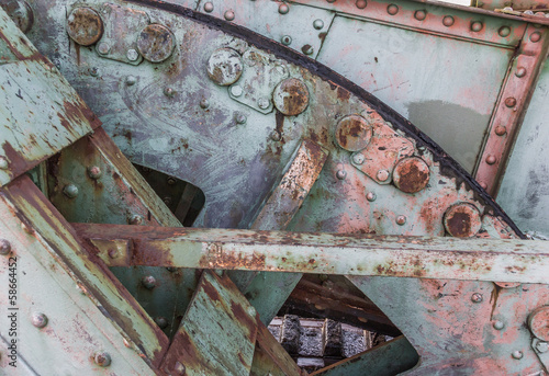 Detail of the railroad bridge Friesenbrucke close to Weener in G photo